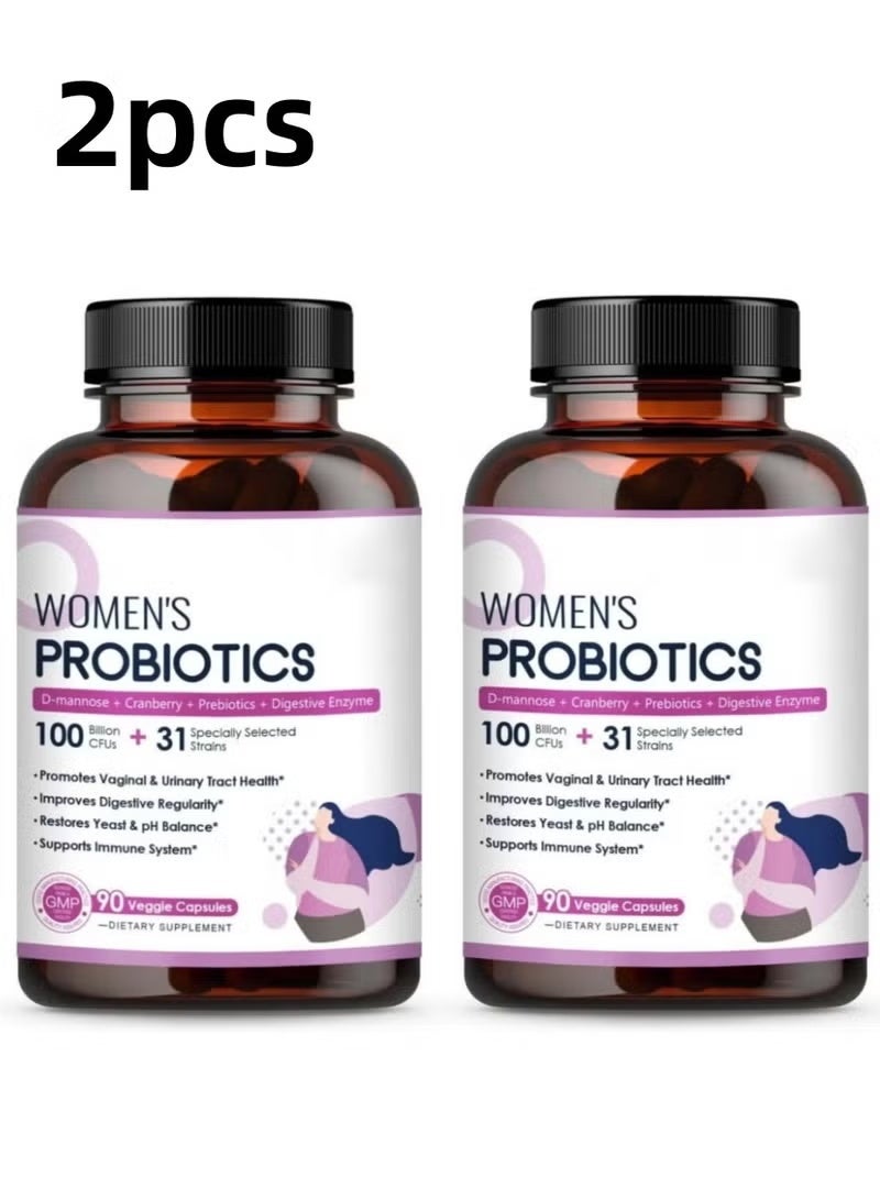 Probiotic Live Women's Immune Support Probiotic – D-Mannose, Cranberry & 31 Strains for Vaginal, Urinary & Digestive Health, Vegan Capsules - Image 1